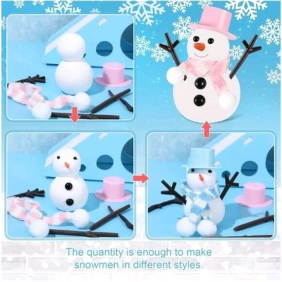 Shappy 6 Pack Christmas Craft DIY Snowman Kit Build a Snowman Crafts Fun Kit - Picture 5 of 7